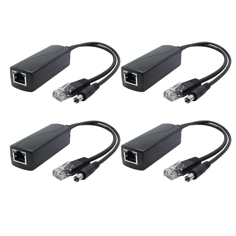 ANVISION 4-Pack Gigabit PoE Splitter, 48V to 12V 2A Ethernet Adapter, for Security Camera, AP, Voip and More, AV-PS12-G - Image 1